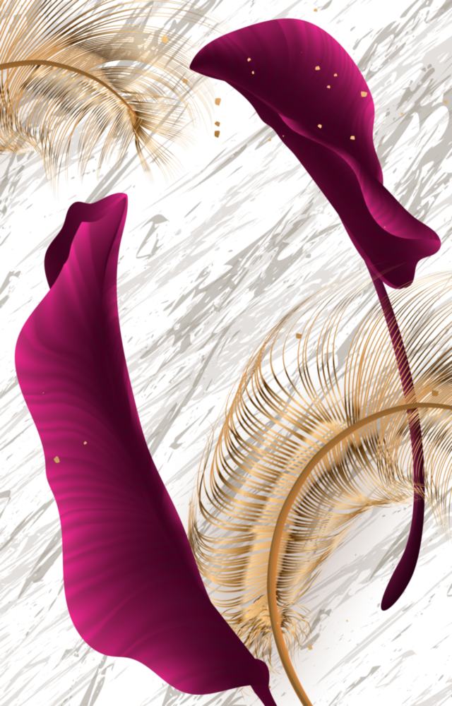 Burgunderblätter Glasbild