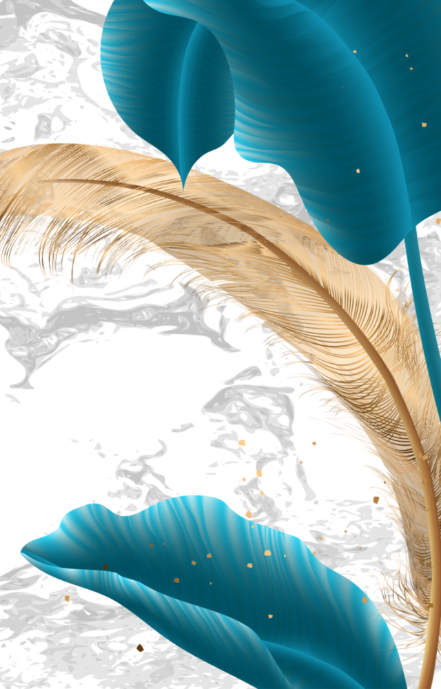 Arte de pared de vidrio de Hojas turquesas