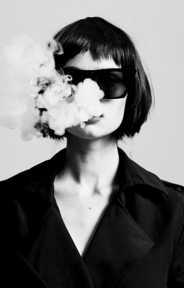 Arte della parete di vetro Donna in bianco e nero