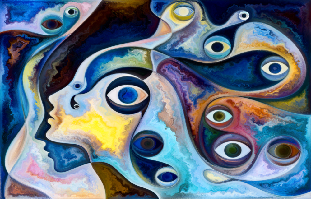 Art abstrait sur verre