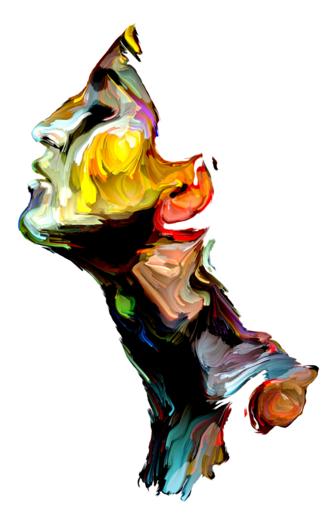 Portrait abstrait Impression sur verre