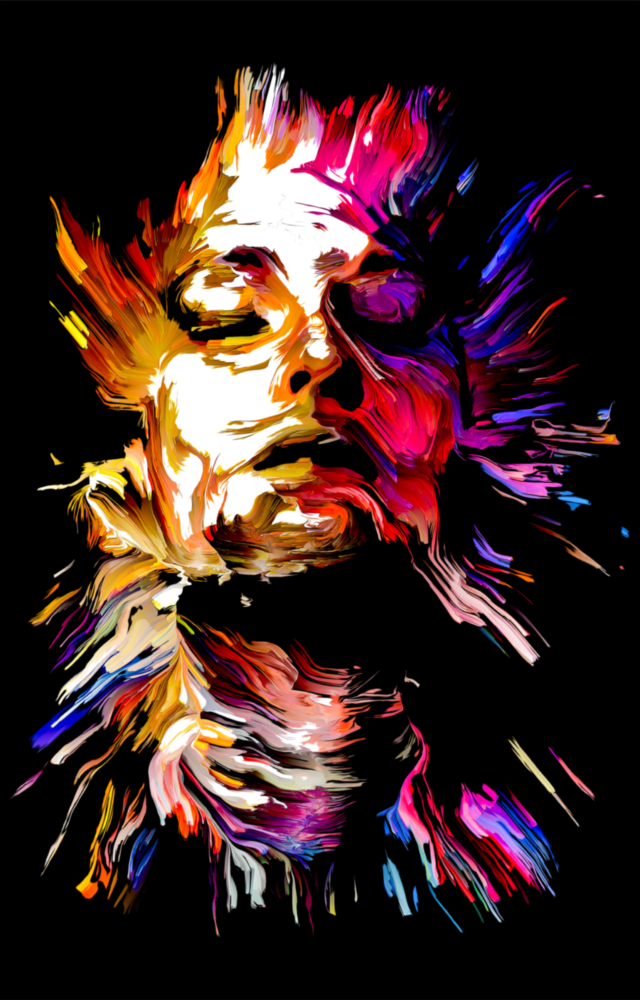 Arte della parete di vetro Ritratto astratto