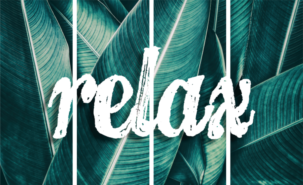 Entspannen Sie sich 4 Stück Mega Glasbild (150 x 92 cm)