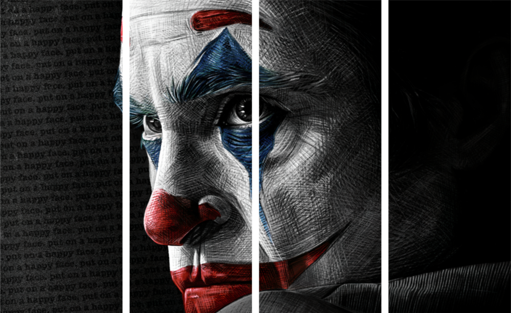 Joker Arte da parete in vetro Mega da 4 pezzi (150x92 cm)