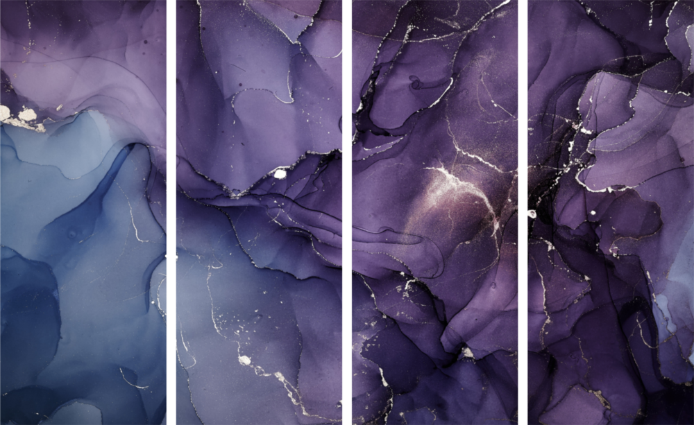 Mármol 4 piezas de arte de pared de cristal Mega (150x92 cm)