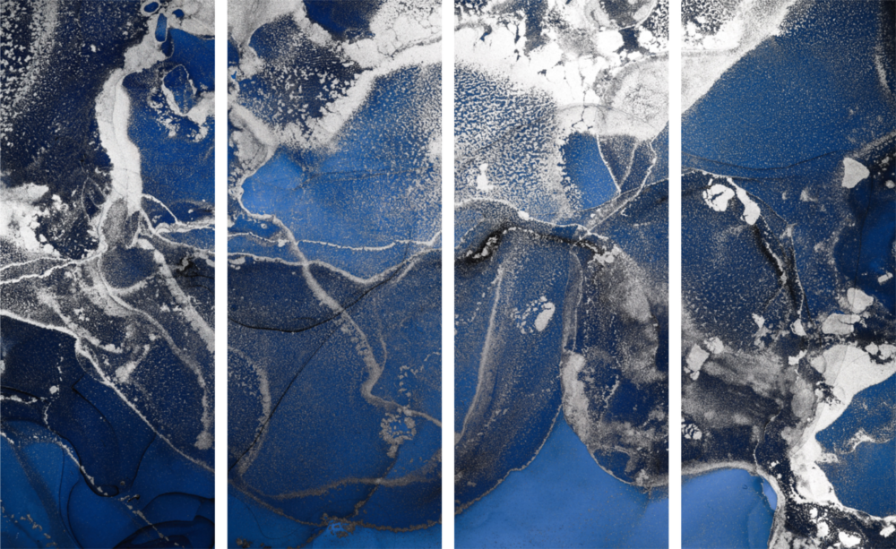 Mármol 4 piezas de arte de pared de cristal Mega (150x92 cm)