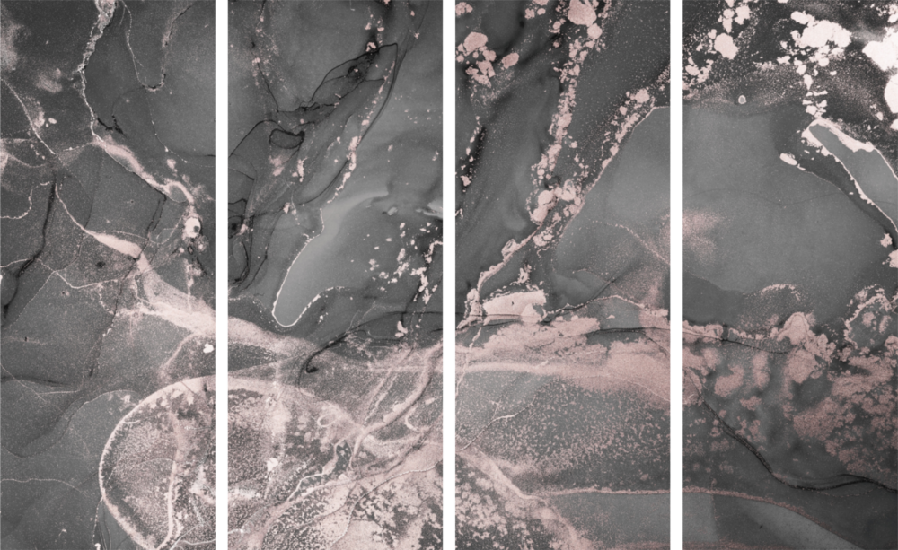 Mármol 4 piezas de arte de pared de cristal Mega (150x92 cm)