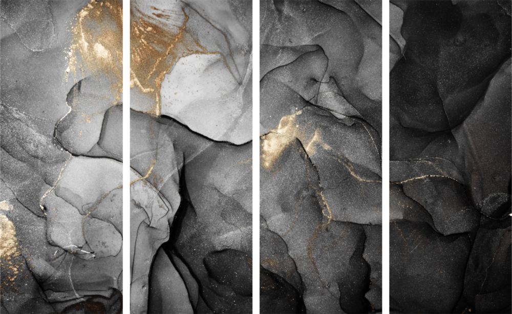 Mármol 4 piezas de arte de pared de cristal Mega (150x92 cm)