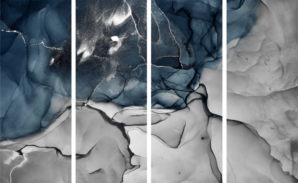 Mármol 4 piezas de arte de pared de cristal Mega (150x92 cm)