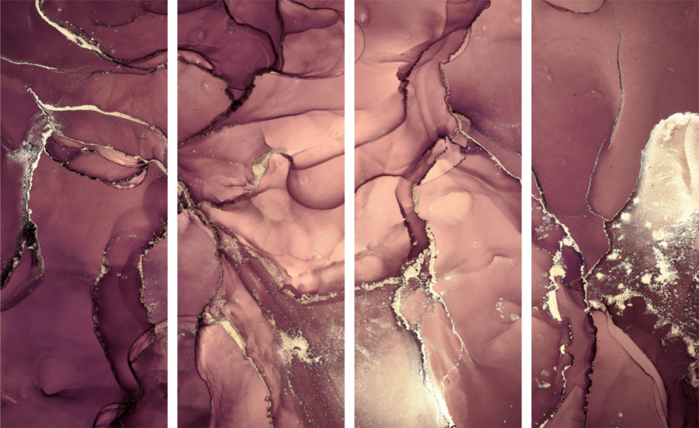 Mármol 4 piezas de arte de pared de cristal Mega (150x92 cm)