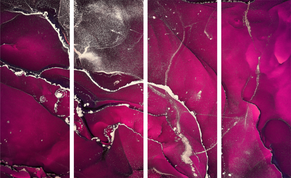 Mármol 4 piezas de arte de pared de cristal Mega (150x92 cm)