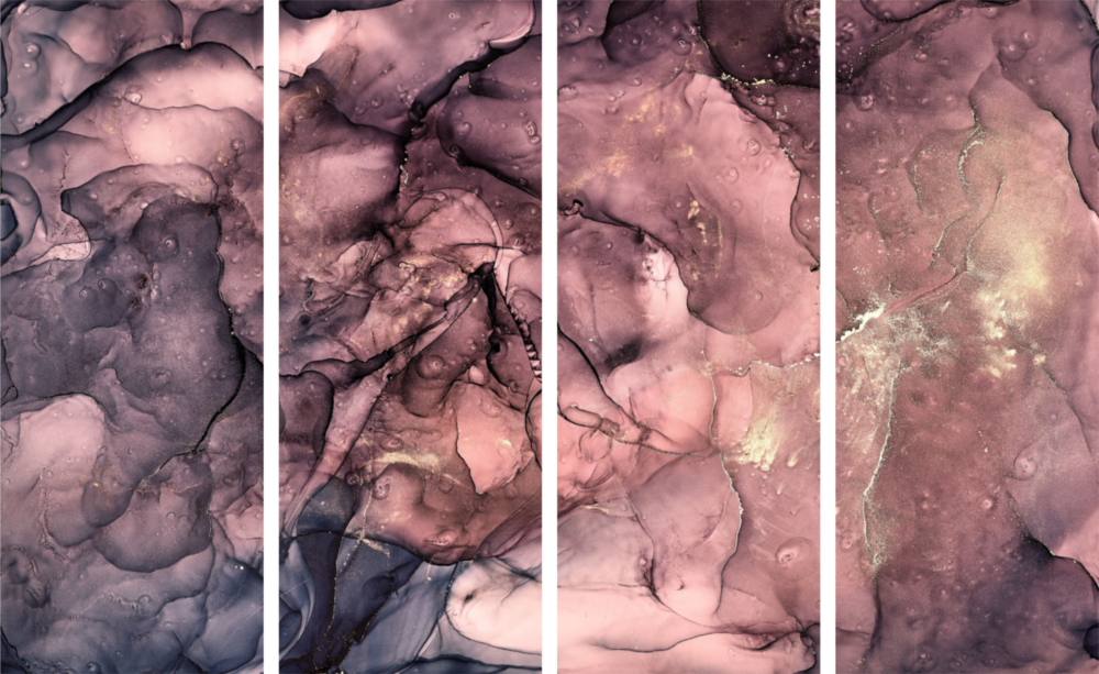 Mármol 4 piezas de arte de pared de cristal Mega (150x92 cm)