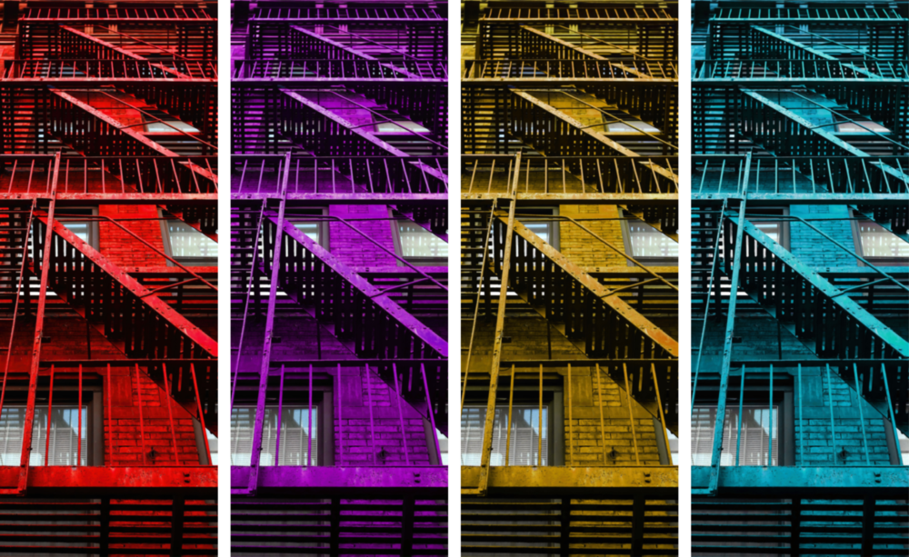 Escaleras 4 piezas de arte de pared de cristal Mega (150x92 cm)