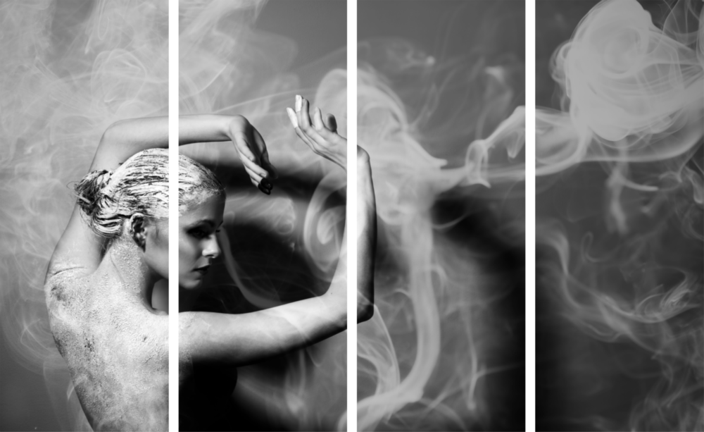 Dancing With Fumose Arte da parete in vetro Mega da 4 pezzi (150x92 cm)