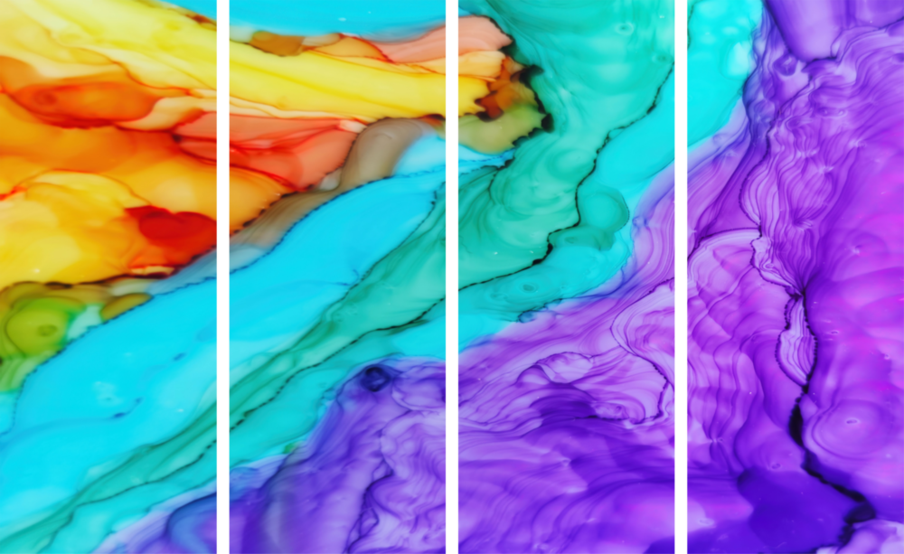 Colorful Steam 4 Pieces Mega Glass Wall Art (150x92 cm)