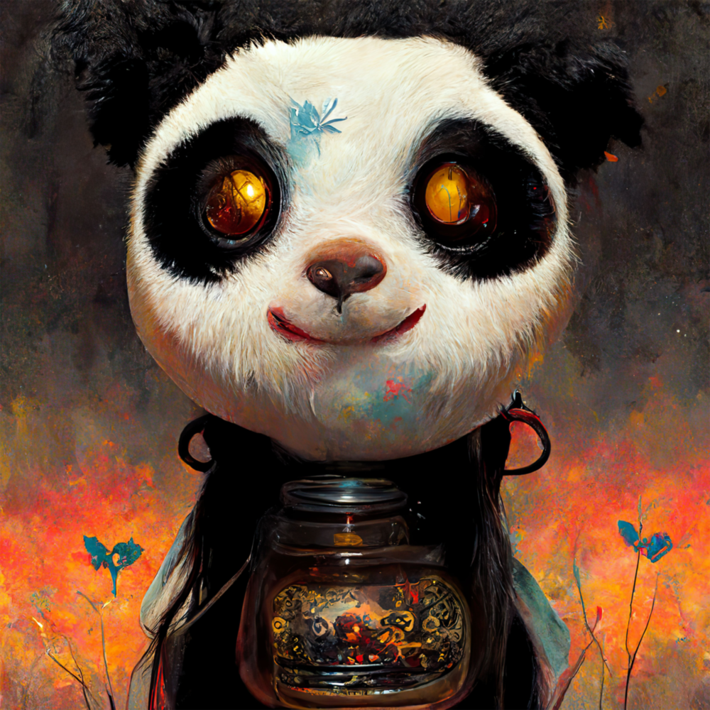 Tasse de panda  Impression sur verre