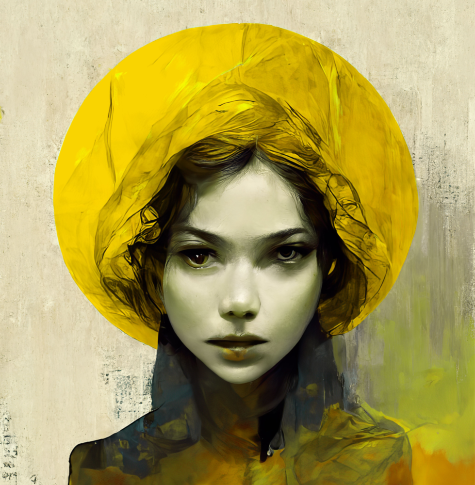 Arte della parete di vetro Cappello giallo