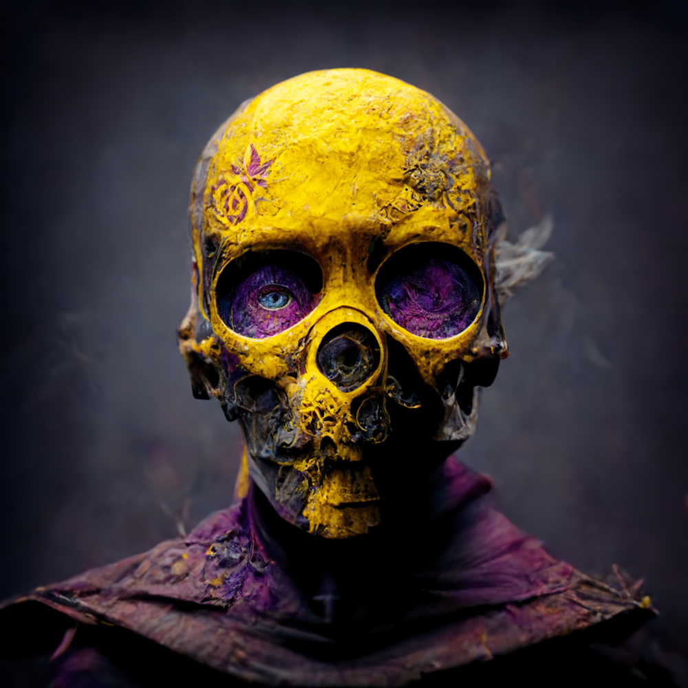 Arte della parete di vetro Maschera gialla