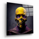 Tableau en verre Yellow Mask || Collection Designer - 40x40 cm