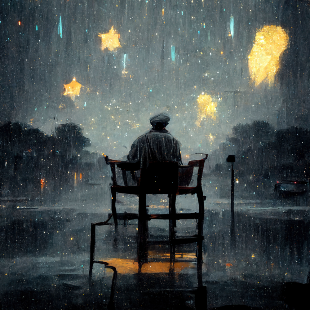 Pluie étoilée  Impression sur verre