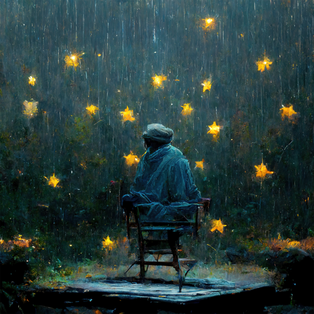 Regnet Sterne Glasbild