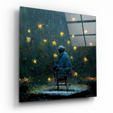 Quadro in vetro Pioggia di stelle || Collezione Designer - 40x40 cm