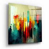 Glasbild „Stadtsilhouette" || Designer-Kollektion - 40x40 cm