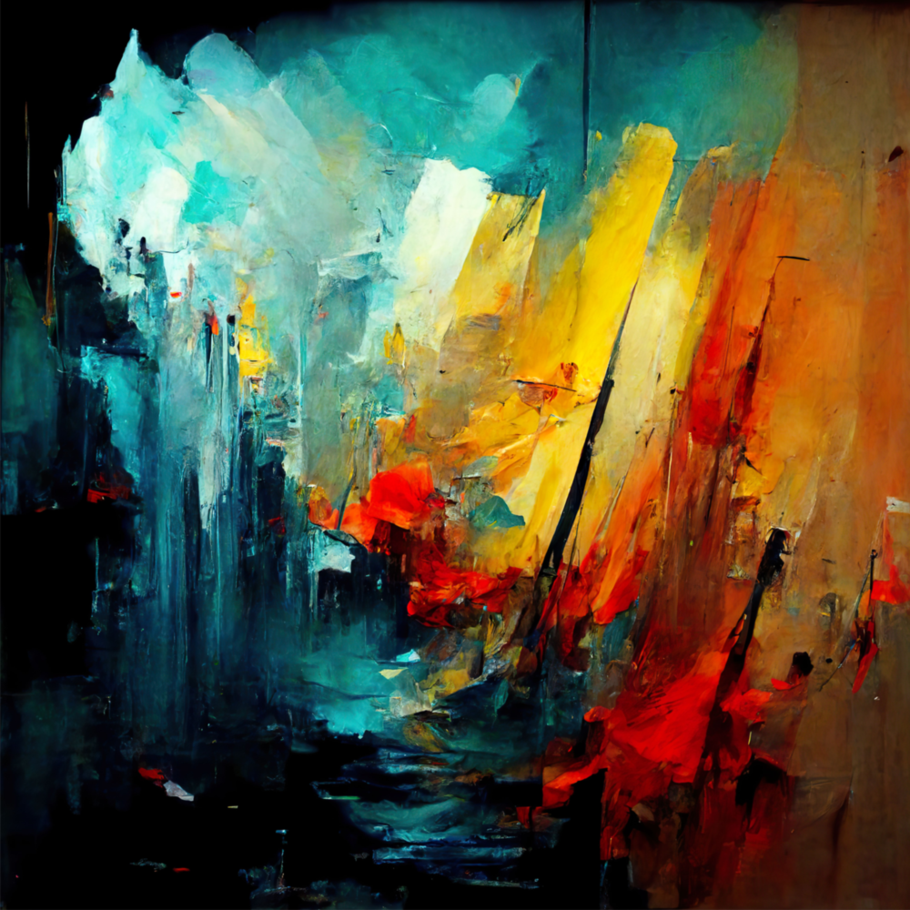 Arte de pared de vidrio de Silueta de la ciudad colapsada