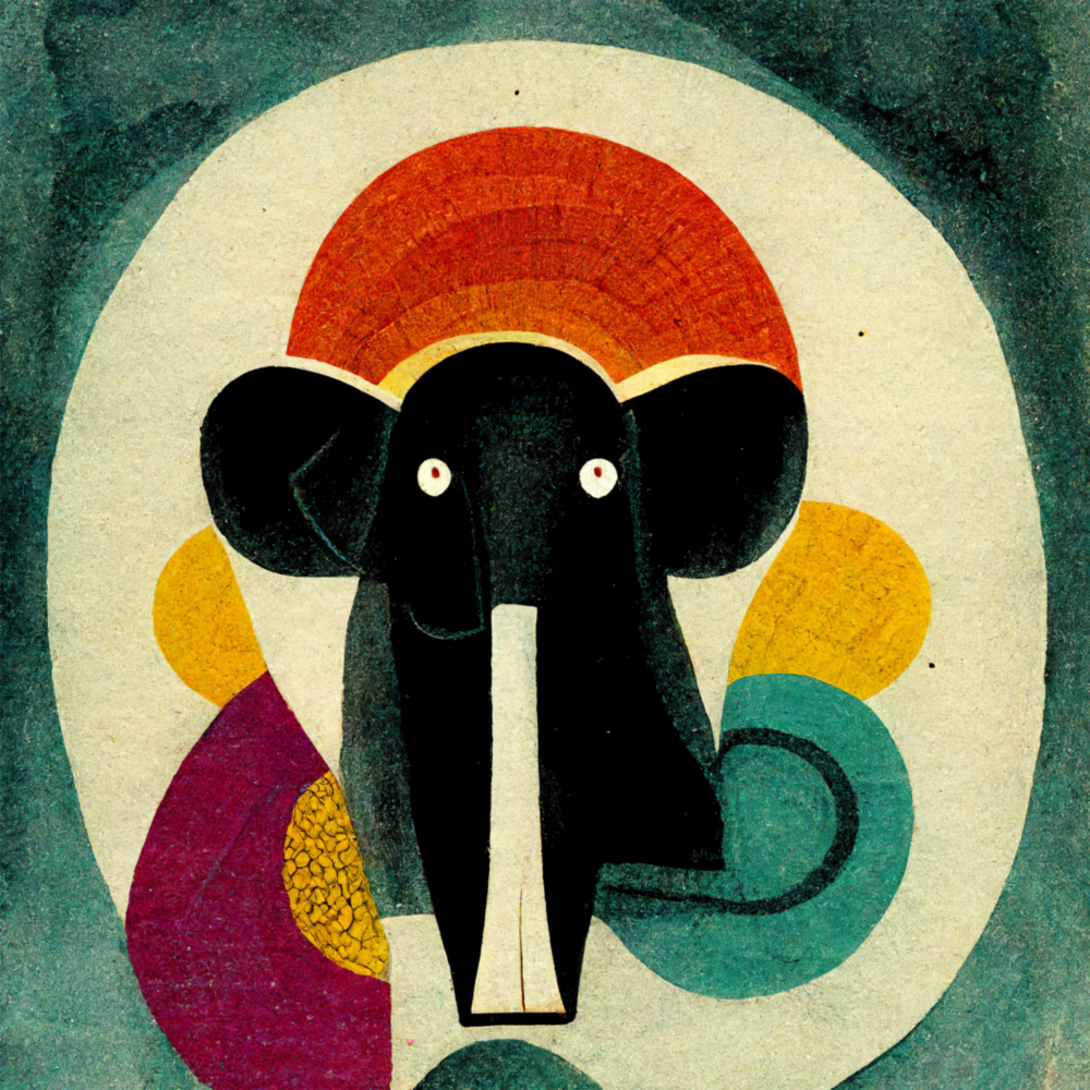 Éléphant de Wassily  Impression sur verre