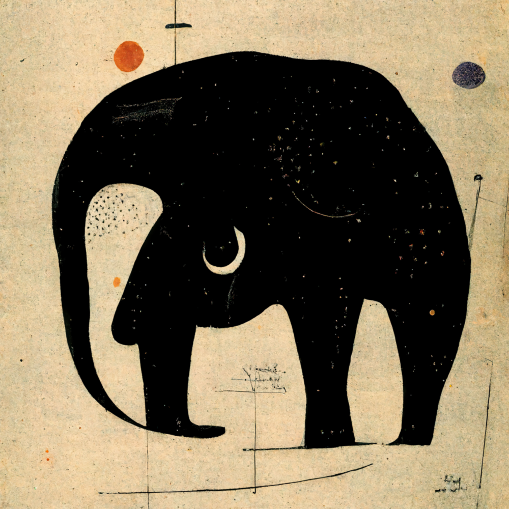 Éléphant de Wassily  Impression sur verre