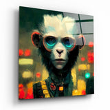The Monkey Glass Wall Art  || Designer Collection - 40x40 cm