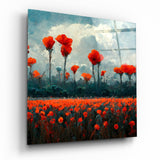 Glasbild „Mohnblume" || Designer-Kollektion - 40x40 cm