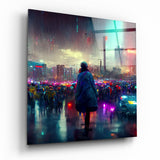 Tableau en verre Contre la ville || Collection Designer - 40x40 cm