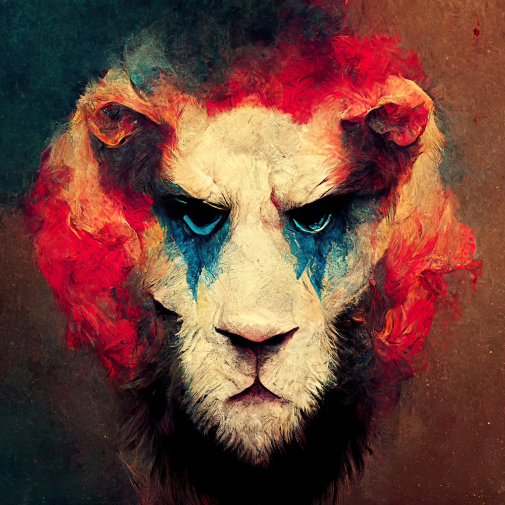 Arte de pared de vidrio de Payaso de león