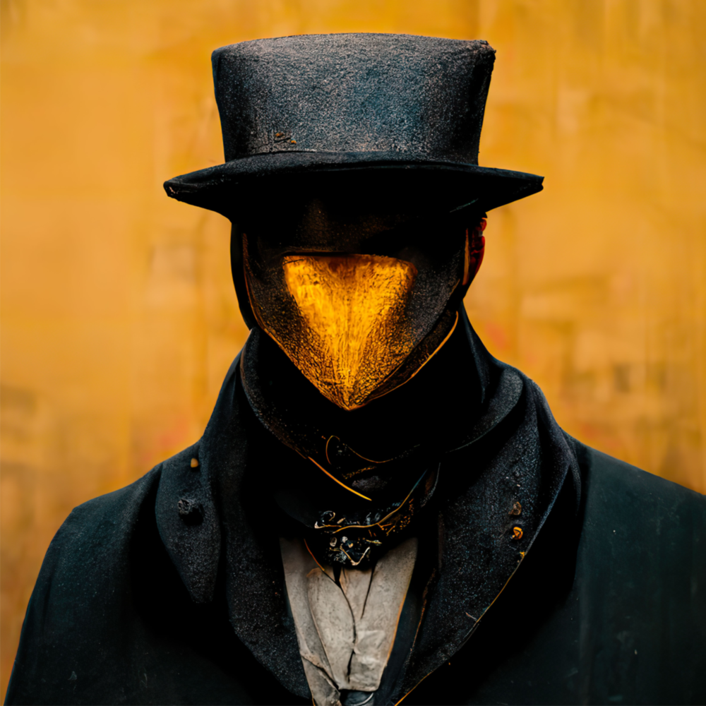 Arte de pared de vidrio de El pico detrás de las máscaras