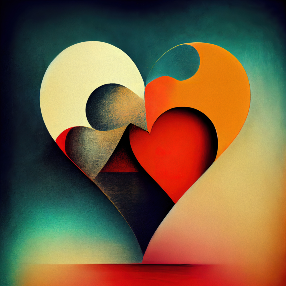 Arte de pared de vidrio de Corazón