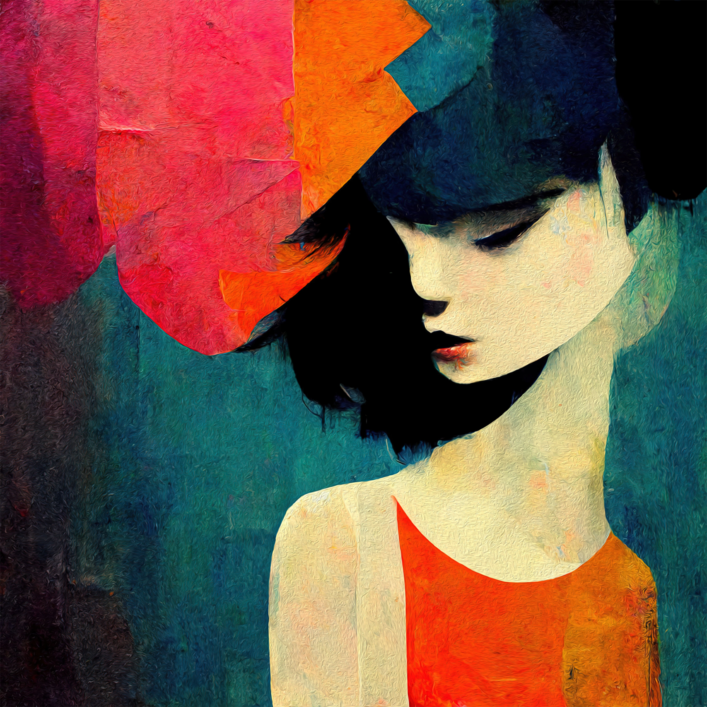 Arte de pared de vidrio de Tristeza