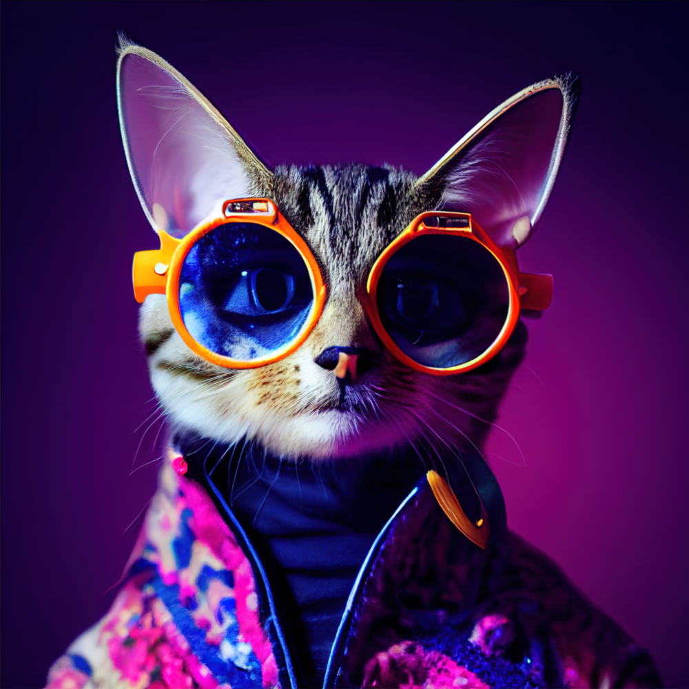 Chat curieux  Impression sur verre