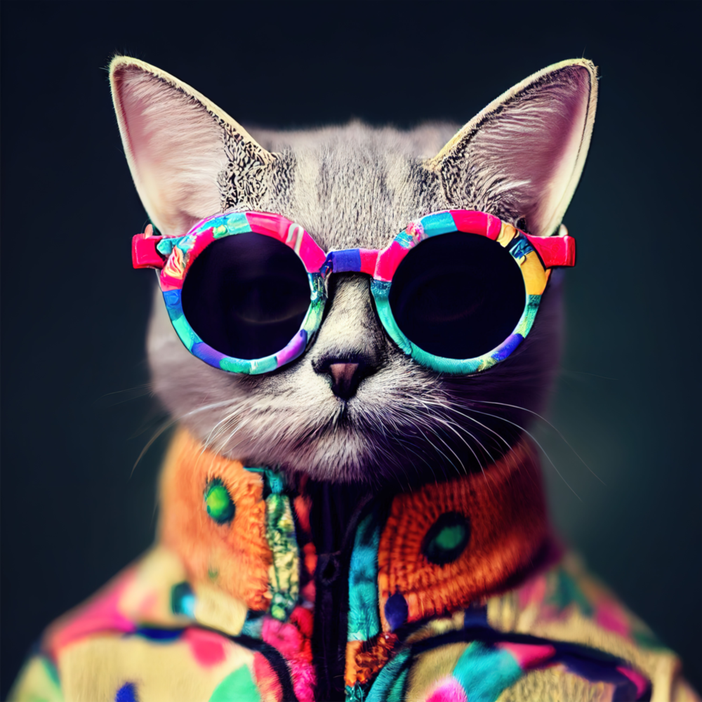 Arte de pared de vidrio de El gato más genial