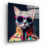 Glasbild „Die coolste Katze" || Designer-Kollektion - 40x40 cm