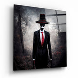 Glasbild „Der Verhandler" || Designer-Kollektion - 40x40 cm