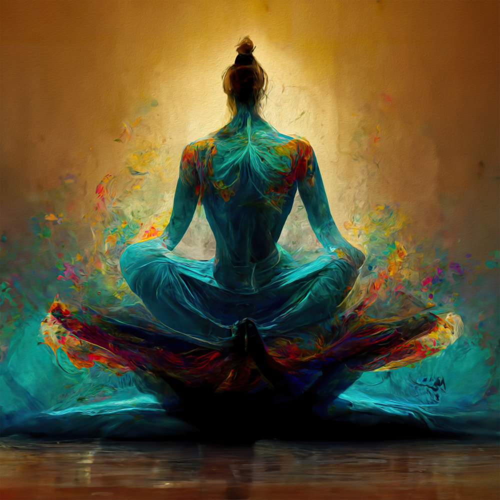 Arte de pared de vidrio de Meditación