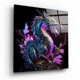 Tableau en verre La colère du dragon || Collection Designer - 40x40 cm