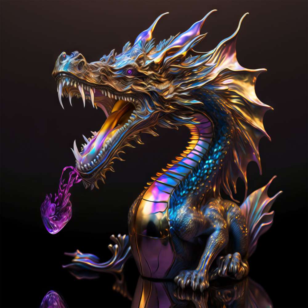 Arte de pared de vidrio de Dragon's Roar || Collezione di designer