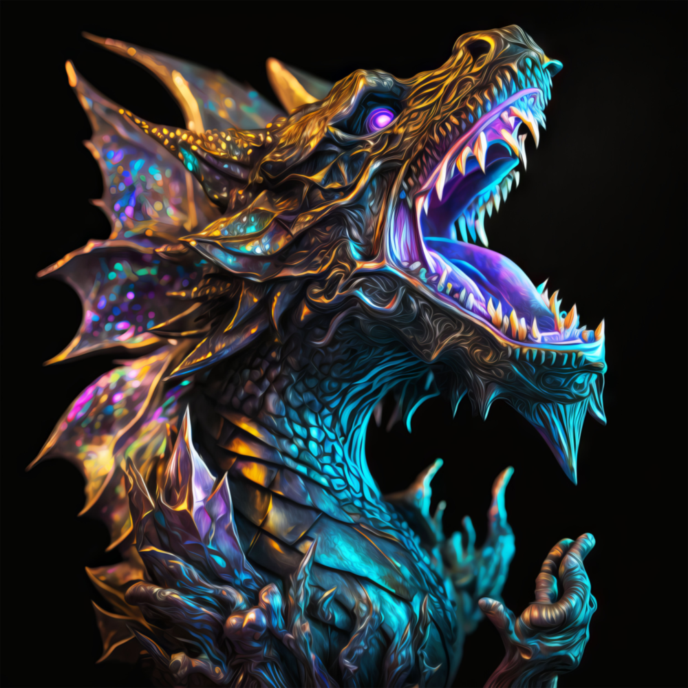 Arte de pared de vidrio de Dragon's Roar || Collezione di designer