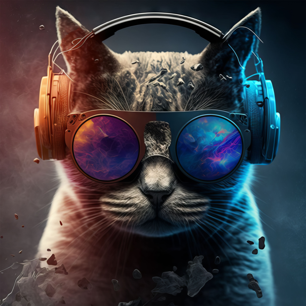 Arte de pared de vidrio de Punky Cat || Collezione di designer