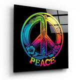 Glasbild Peace || Designer-Kollektion - 40x40 cm