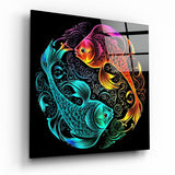 Ying and Yang Glass Wall Art  || Designer Collection - 40x40 cm