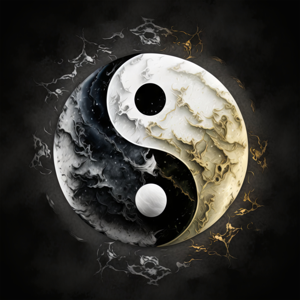 Arte della parete di vetro Ying e Yang || Collezione di designer