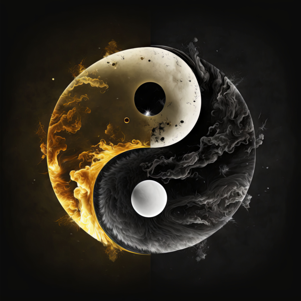Arte de pared de vidrio de Ying e Yang || Collezione di designer
